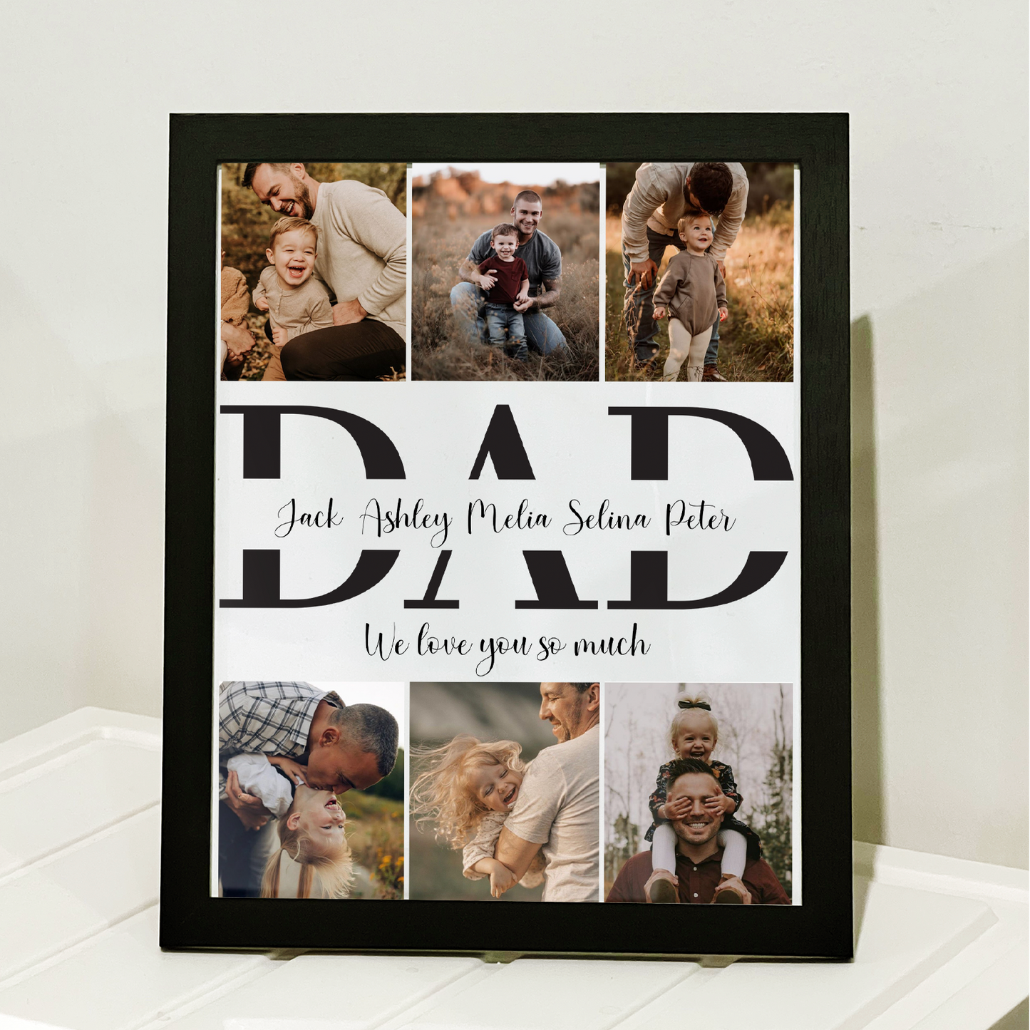 Best Dad Ever Picture Frame | Personalized Photo Frame Gift with Custom Name | Father’s Day Gift for Dad or Husband 682236
