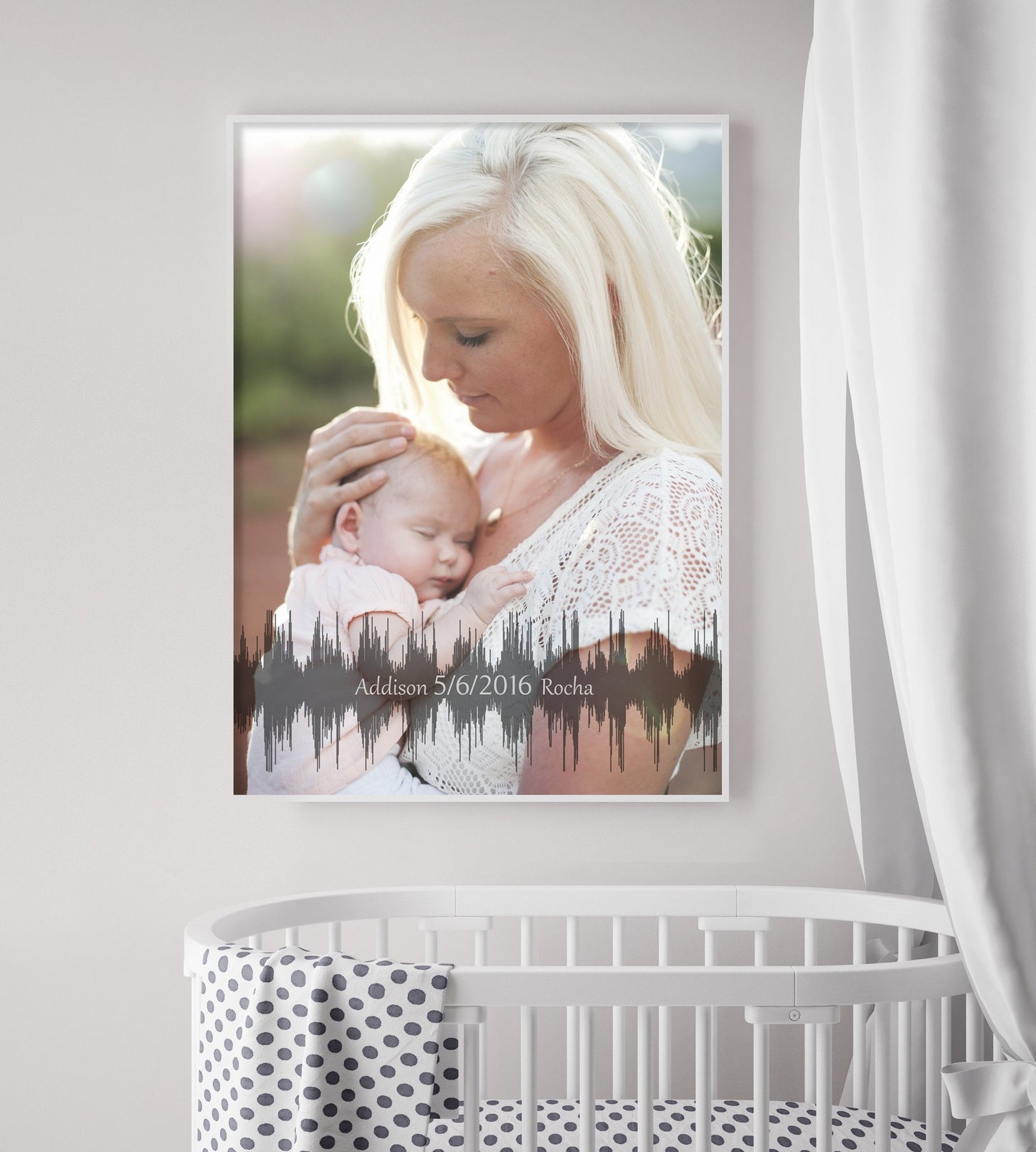 Baby's Heartbeat And Image Soundwave Canvas