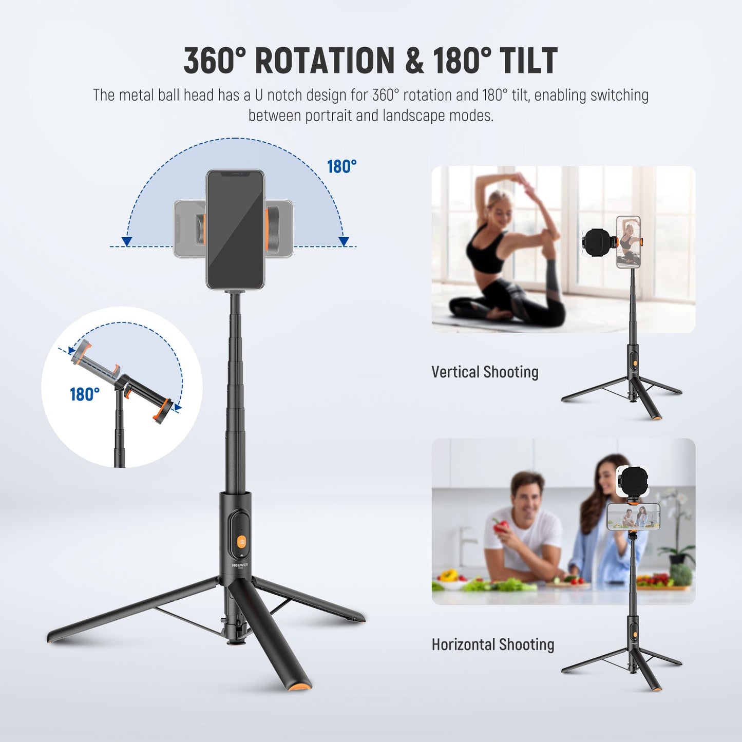 NEEWER BASICS PA992 Quick Release Selfie Stick Tripod For Smartphone