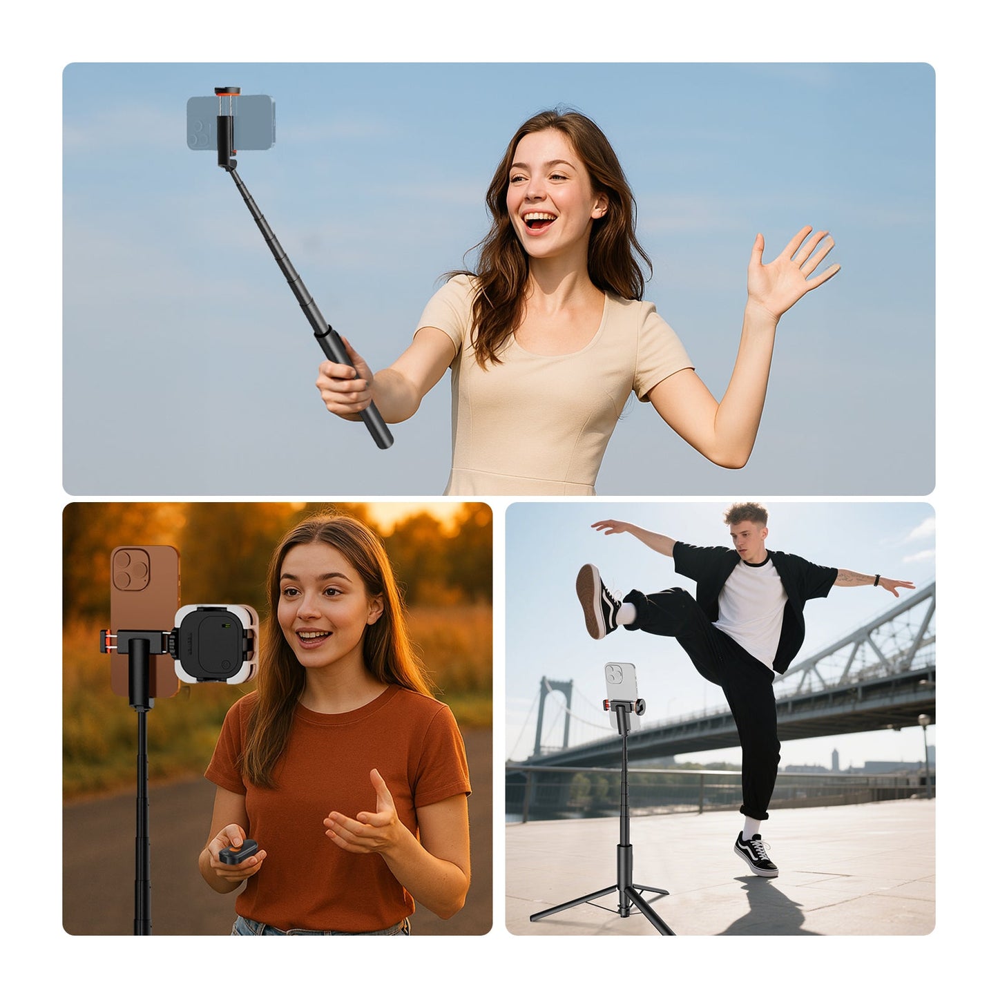 NEEWER BASICS PA992 Quick Release Selfie Stick Tripod For Smartphone