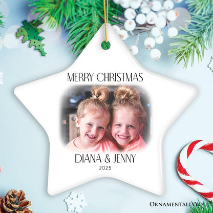 Best Friend and Sister Personalized Keepsake Ornament, A Gift for the Bestie Ceramic Ornament OrnamentallyYou Star 