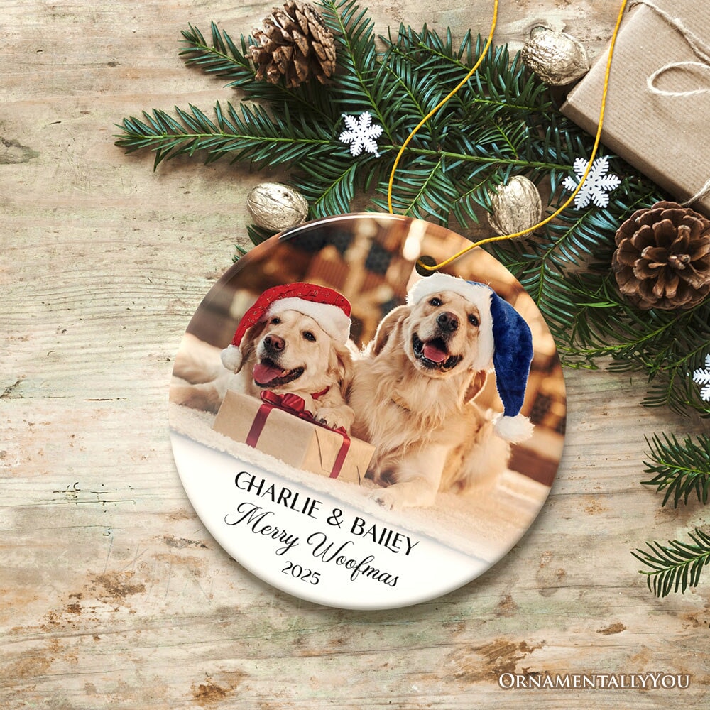 Personalized Family Photo Christmas Ornament, Keepsake Gift with Any Custom Text and Picture