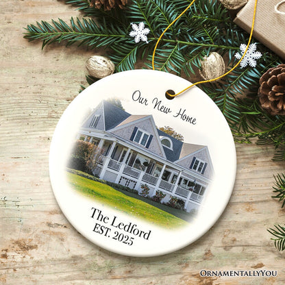 Custom Home Portrait Ornament, Housewarming Gift, New or First Home