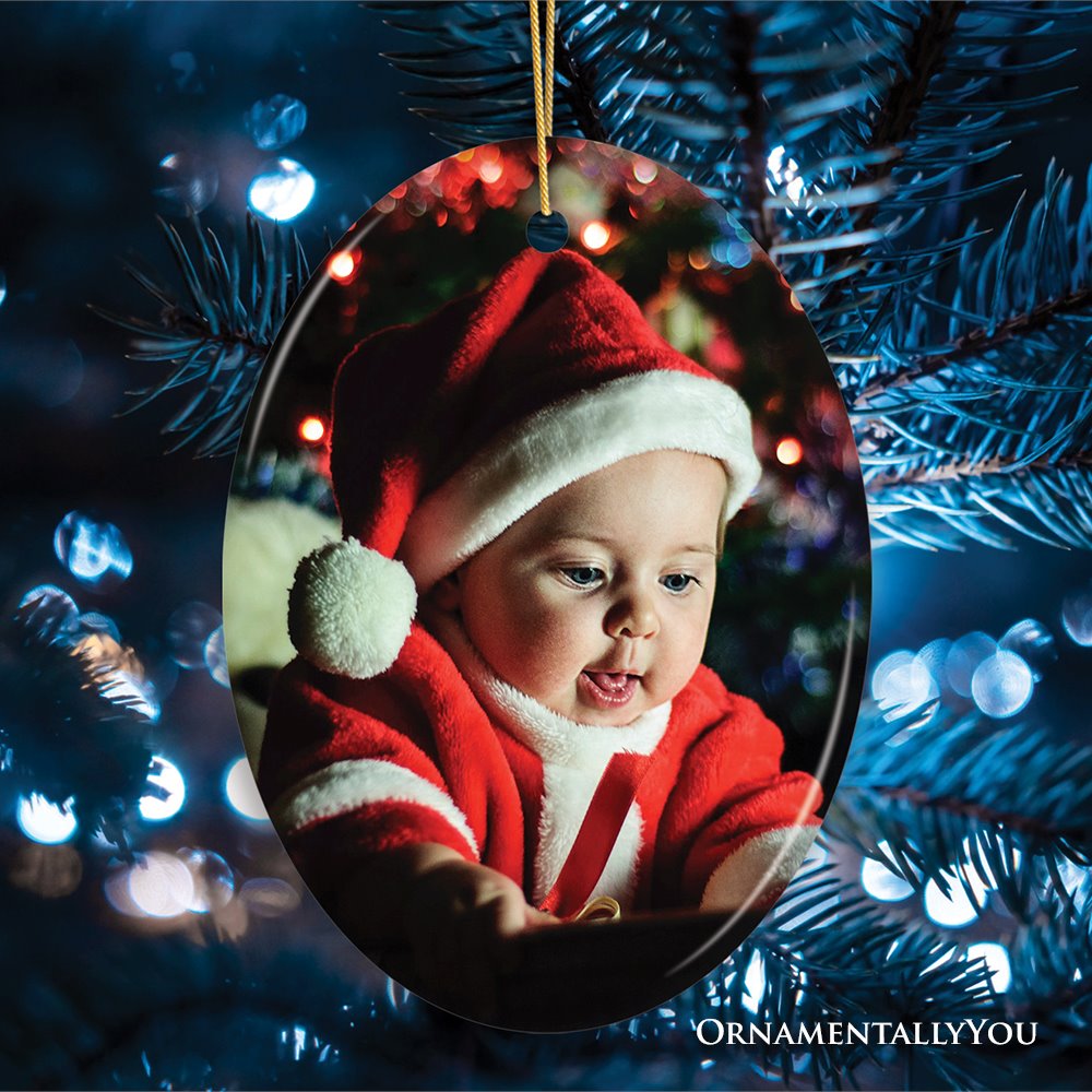 Personalized Custom Photo Ornament, All Shapes Available Ceramic Ornament OrnamentallyYou Oval 