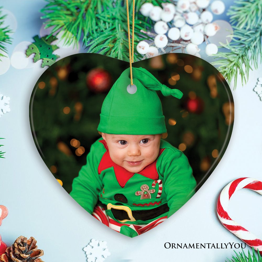 Personalized Custom Photo Ornament, All Shapes Available Ceramic Ornament OrnamentallyYou Heart 