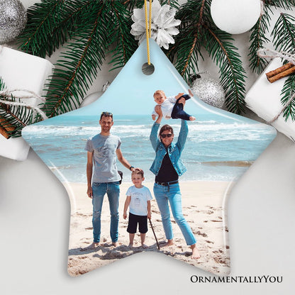 Personalized Custom Photo Ornament, All Shapes Available Ceramic Ornament OrnamentallyYou Star 