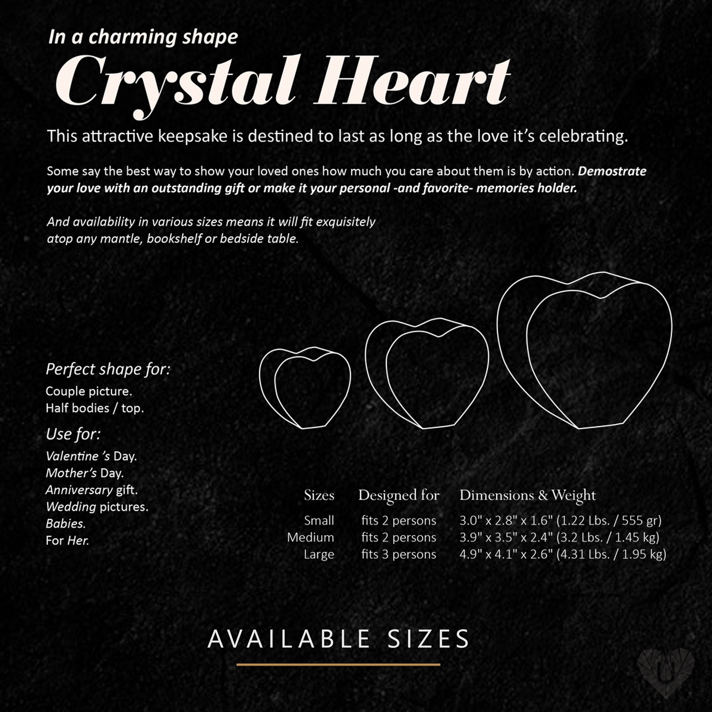 Newborns Gift | Baby Photo | 3D Photo Crystal Heart | Personalized Laser Engraving.