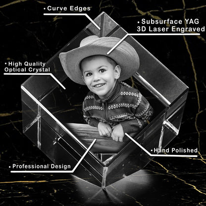 The Cuter Newborns Gift | Luxury 9K Crystal | 3D Laser Photo Diamond | Custom Engraving