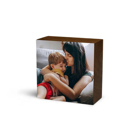 Black Walnut Square Photo Block Luxury Home Decor