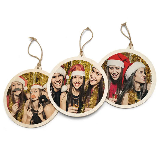 Circle Wood Ornament Set