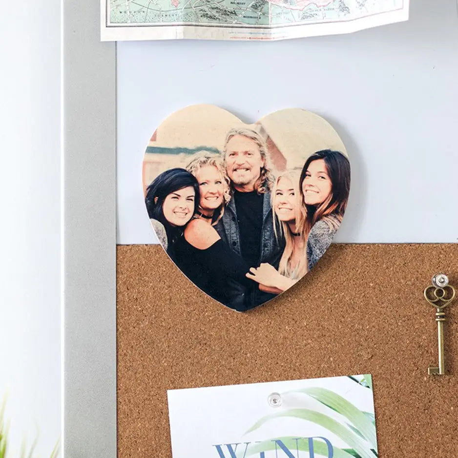 Heart Shaped Magnet Set Wood Print