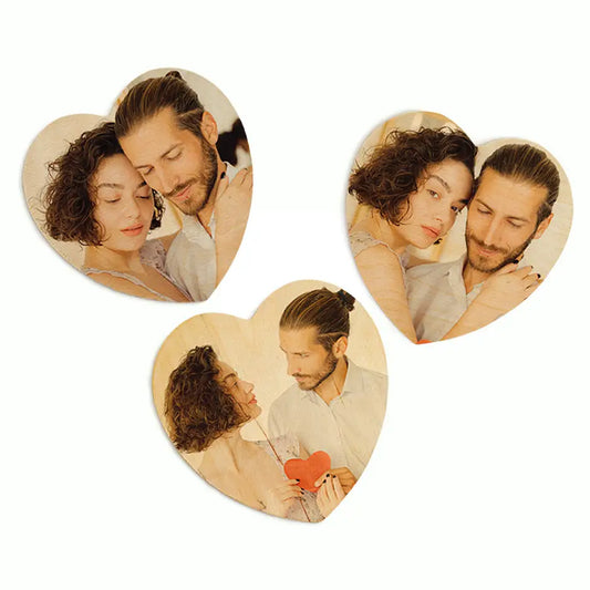 Heart Shaped Magnet Set Wood Print