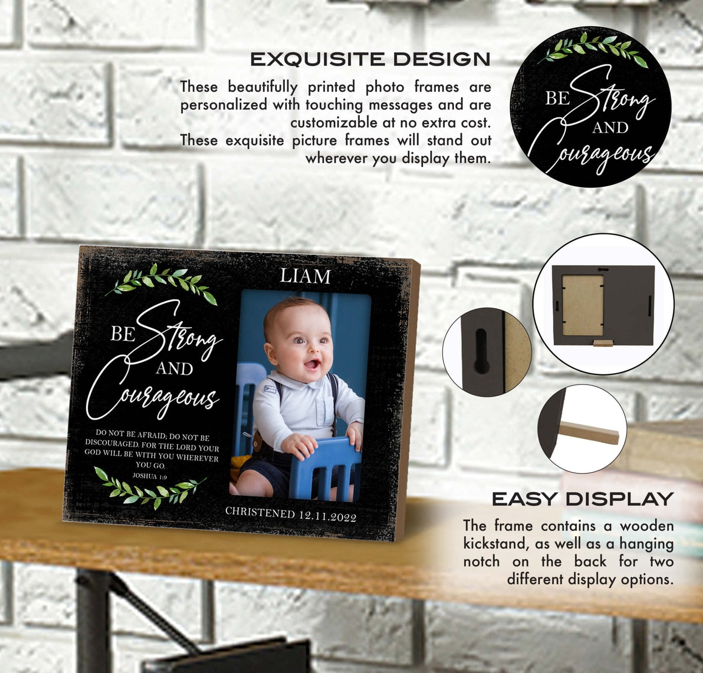 Personalized Christening Photo Frame - Be Strong