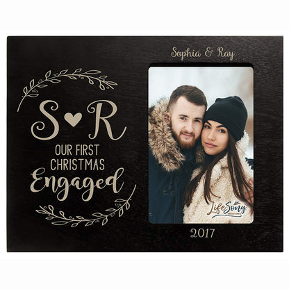 Personalized Home Christmas Initial Design Photo Frame Holds 4x6 Photograph - LifeSong Milestones