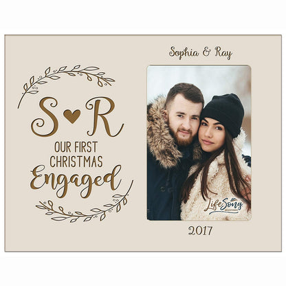 Personalized Home Christmas Initial Design Photo Frame Holds 4x6 Photograph