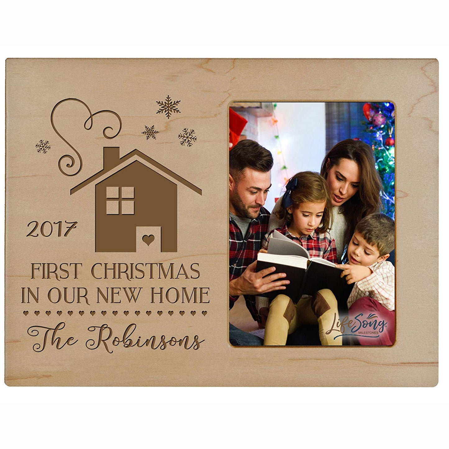 Personalized Home Christmas Photo Frame Holds 4x6 Photograph
