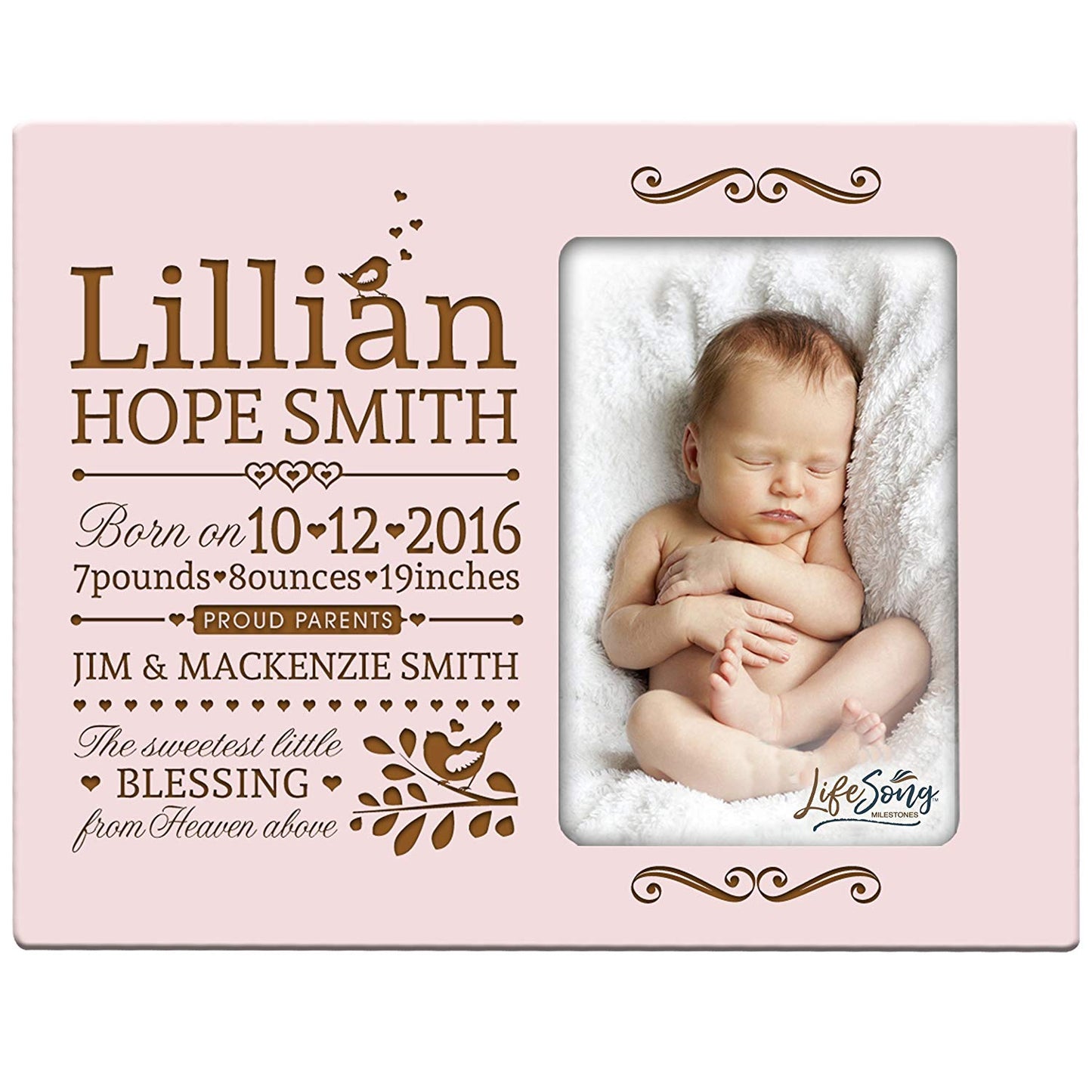 Personalized New Baby Photo Frame - The Sweetest Little Blessing