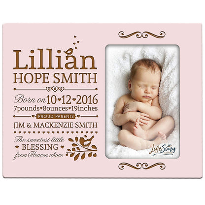 Personalized New Baby Photo Frame - The Sweetest Little Blessing