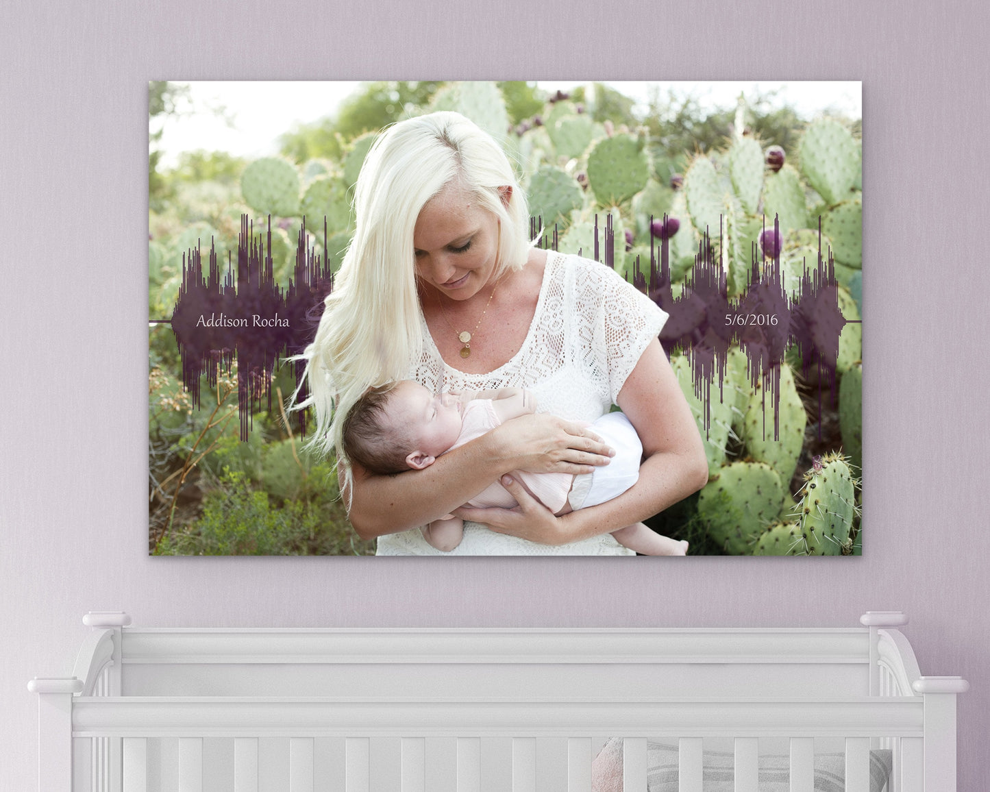 Baby's Heartbeat And Image Soundwave Canvas